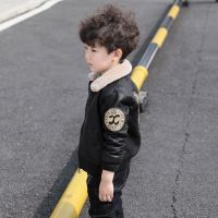 男童春秋冬装外套2020新款加绒加厚棉服皮衣夹克男孩中小童棉衣袄 黑色 春秋不加绒款 90 建议80Cm以下