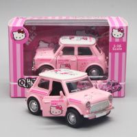 Q版迷你KT猫可爱卡通粉色合金车 声光回力车儿童玩具金属校巴模型 粉色mini