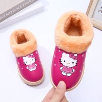 1-12岁儿童棉鞋男女冬小中大童家居PU皮防水防滑保暖加绒宝宝棉鞋[2月28日发完] 小猫小猴子图案随机 21码内长13