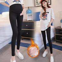 孕妇装冬装金丝绒上衣卫衣加绒加厚中长款哺乳装连衣裙套装两件套[2月25日发完] [加绒款]黑色孕妇裤 M