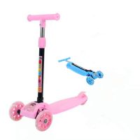 儿童滑板车2-6-12岁小孩宽轮单脚滑滑车男女宝宝溜溜车小孩滑板车 活动款 一键折叠 三轮闪光 颜色随机