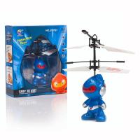 感应飞行器玩具儿童手势遥控直升飞机悬浮飞行可充电男孩女孩玩具 闪光蜘蛛侠蓝色 标准版+充电线