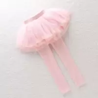 女童加绒打底裤裙裤秋冬新款宝宝假两件外穿加厚长裤网纱蓬蓬裙裤 蕾丝款粉色 110cm