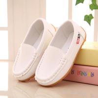 童鞋儿童皮鞋春秋男童豆豆鞋女童休闲鞋亲子鞋21-38码伊莱 白色 21码/内长13.5cm