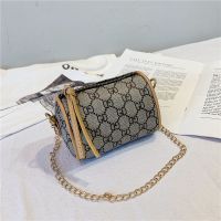 新款韩版儿童包斜跨单肩包迷你老花链条女童公主小包装饰包零钱包 有利德9128灰色