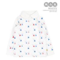 中厚磨毛棉春秋 女童翻领长袖t恤纯棉打底衫儿童宝宝娃娃领polo衫 纯白色 110 建议100-110cm