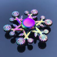 钢铁指尖陀螺炫彩金属合金手指陀螺儿童学生男女孩旋转动转子 EDC炫彩-水仙(锌合金)