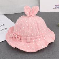 婴儿帽子春秋季女宝宝盆帽3-6-9个月幼儿渔夫帽公主遮阳帽子冬天 粉色 3-12个月:头围40-45cm可调