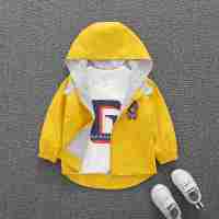 童装男童加绒加厚棉衣儿童韩版风衣冬款中小童女宝宝婴童卡通棉袄 黄色小熊(春款)外套 90码
