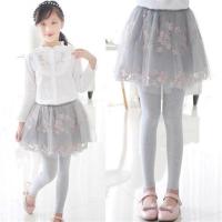 2020新款女童春秋打底裤假两件裙裤春装洋气大童儿童外穿裤子裤裙 假两件裙裤（灰色） 160cm