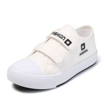 女童帆布鞋2019新款春秋儿童休闲鞋中大童学生透气小白鞋男童板鞋 白色 27码/内长17cm
