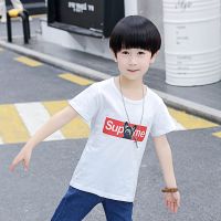 童装男童短袖夏季T恤2019夏季新款儿童童装男童小男孩短袖宝宝衣2 白色 90