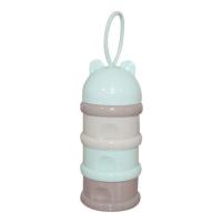 婴儿装奶粉盒便携式外出大容量宝宝分装储存罐迷你小号密封奶粉格 经典款三层浅绿色