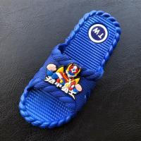 儿童拖鞋夏男女童宝宝新款浴室防滑室内外可爱卡通洗澡超人凉拖鞋 1526铠甲勇士宝蓝 26码脚长15.5cm