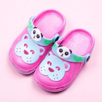 女童宝宝拖鞋夏0-5岁防滑 婴幼儿凉拖鞋儿童洞洞鞋男童沙滩鞋小孩 玫红色 小熊 码偏小 30 码内长约16.5厘米