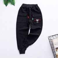 男童裤子春装新款儿童运动裤中小童韩版童装休闲工装裤男孩长裤潮 黑色M XL建议身高7585cm