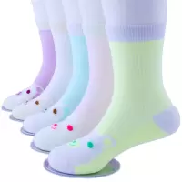 [5双10双]秋冬新款儿童袜子男童女童袜 男孩女孩小孩袜中大童袜 春夏网眼 883小猪 小号建议 1--3岁 [5双