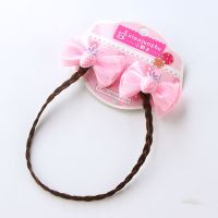 额头链公主链儿童蝴蝶结假发造型发夹头饰女童辫子小女孩超仙发卡 草莓款-粉色N5-017
