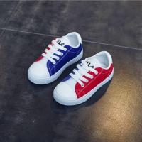 儿童布鞋拼色男童宝宝帆布鞋1-2-3岁套脚宝宝布鞋女童懒人休闲鞋 [819拼色]红蓝色 26码内长16.5cm