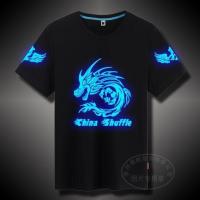 鬼步舞夜光T恤短袖夏男青少年中小学生12周岁中大童荧光发光半袖 龙曳二代 童130-140cm