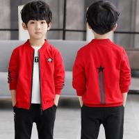 男童外套春装2019新款男孩中大童冲锋衣儿童装夹克6春秋7洋气13岁 五角星外套红色 110码(建议身高100cm左右)