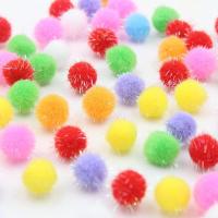 200个1.5厘米七彩毛毛球彩色金葱球球毛毛球幼儿手工节庆装饰毛球 混色200个