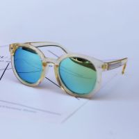 【买二送一】儿童防紫外线太阳镜男童炫彩墨镜宝宝太阳眼镜 透明黄【金反光】 两件套【送镜袋镜布】