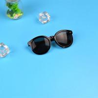 儿童太阳镜女公主可爱宝宝时尚墨镜男平光镜小孩防紫外线遮阳眼镜 A01黑框灰片 套餐一[单个眼镜裸装]