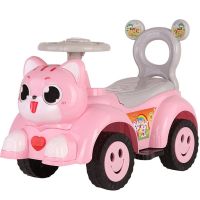 儿童滑行车妞妞车溜溜车可坐玩具车宝宝滑行婴儿学步童车四轮 猫粉加大+灯光音乐+踏板伸缩0-4岁