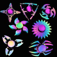 新edc手指陀螺炫彩合金指尖陀螺创意儿童减压玩具指间陀螺钢铁 款式随机发1个