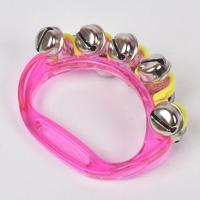 奥尔夫乐器婴幼儿园串铃 塑料 手铃10铃摇铃儿童音乐玩具打击乐器 粉色1个