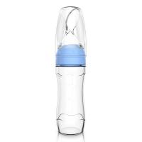 婴儿米糊勺子奶瓶新生喂奶硅胶软勺宝宝碗勺套装辅食工具米粉神器 蓝色 【硬勺】米糊瓶