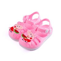 小猪佩奇儿童拖凉鞋夏季女童男童浴室家居婴儿宝宝防滑凉拖洞洞鞋 粉红小猪 16码（内长12.5厘米）