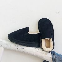 韩版冬季新款儿童棉鞋女童加绒加厚豆豆鞋男童中童家居保暖雪地鞋 家居棉鞋-黑色 26 内长15.5CM