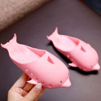 儿童凉拖鞋男女童亲子款海豚拖鞋宝宝家居夏季沙滩鞋小孩包头凉拖 [HT-1]粉色 内长14.5cm 低标24码