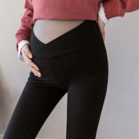 孕妇打底裤子春装2019新款低腰孕妇裤装外穿春秋薄款时尚孕妇装[2月25日发完] 黑色纯色 M
