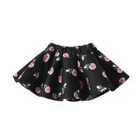2019春季新品女童加绒蓬蓬生裙半截百折裙宝宝小女孩时尚超短裙子 花色 黑色棒棒糖短裙 80 适合身高80-85厘米