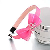 韩国儿童皇冠网纱发箍女童发饰公主头饰发卡宝宝头箍合金水钻饰品 ②皇冠玫红款