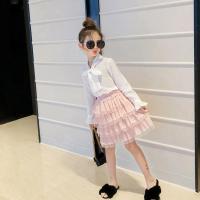 女童半身裙2019新款儿童裙子夏季中大童时尚韩版春秋蛋糕裙公主裙 粉红色 110 建议身高100-110cm