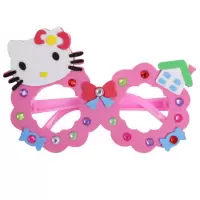 圣诞节EVA手工diy眼镜框儿童幼儿园益智玩具卡通塑料眼镜材料包 KITTY猫
