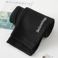 女童打底裤加绒一体羊羔绒保暖裤加厚中大童儿童秋冬季外穿棉裤子 黑色[字母春秋款] 90 建议身高70-80cm