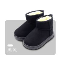 儿童雪地靴1-12岁加绒保暖雪地靴小童学步棉鞋宝宝中大童棉靴冬季 黑色 黑色 内长13.0cm