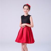 六一儿童节演出服中小学生合唱团诗歌朗诵表演服装幼儿园合唱服饰 女款1黑蕾丝 100