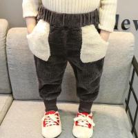 女童加绒加厚裤子2019新款冬季儿童灯芯绒三层棉裤外穿宝宝长裤潮 黑色 80 适合身高70-79可开档
