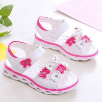 女童凉鞋2020夏季新款韩版百搭小中大童女孩公主鞋防滑儿童沙滩鞋 白色 21 码 内长13.5cm