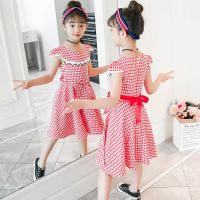 女童裙子夏季格子连衣裙2020童装新品小学生洋气儿童裙子公主裙潮 西瓜红 尺码正常,偏胖拍大一码 110 尺码正常,偏胖