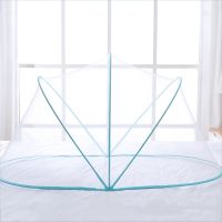 婴儿床蚊帐儿童宝宝蚊帐罩新生儿防蚊罩小孩蒙古包无底可折叠通用 清仓经典款蓝色[特惠款+无防蚊边] 98长*55宽*60高