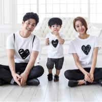 亲子装夏装2020新款一家三口四口母子装母女装家庭装情侣t恤 白色 宝宝80