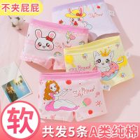 儿童内裤女平角裤纯棉宝宝婴儿小女孩小孩小学生大童女童内裤四角 捧花公主(送同质量1条实发5条) S码建议1-3岁15-2