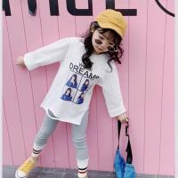 女童长袖T恤 春夏款儿童打底衫女孩韩版纯棉中大童洋气童装打底衫 花色 方框 100